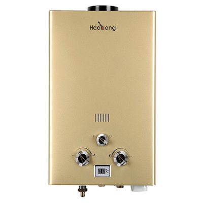 GNL Gas Geyser 6L aquecedor de água instantâneo sem tanque painel dourado