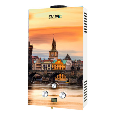 10L Tankless Instant Gas aquecedor de água Painel de vidro de pintura
