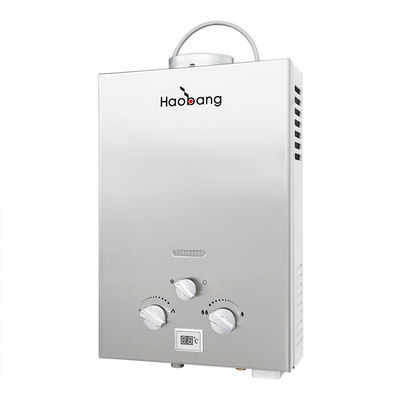 LP aquecedor de água a gás painel de aço inoxidável chuveiro exterior 6L