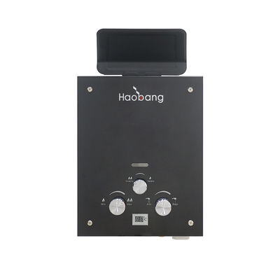 6L 1.58GPM Gas Geyser Painel de vidro LP Tipo de gás Para chuveiro externo