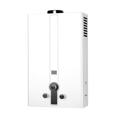 Aquecedor de água a gás instantâneo 10L painel branco 3 botões ajustar a temperatura