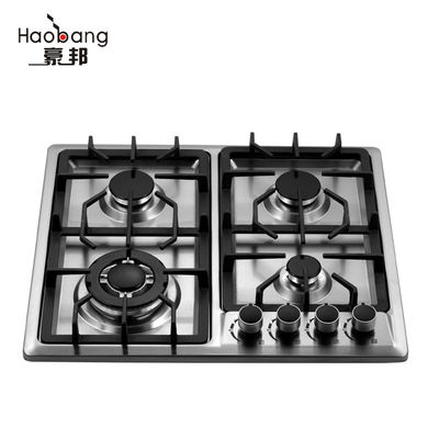 Gás natural GPL Cozinha de gás Aço inoxidável 4 Quentador Hub de gás